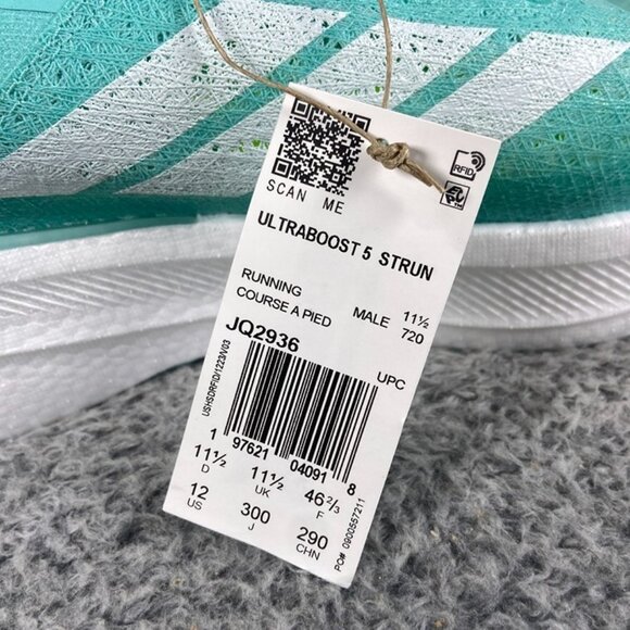 Adidas Ultraboost 5 Strung Running Size 12 Men Turquoise JQ2936 main image 6
